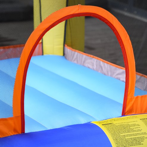 Outsunny 3-in-1 Kids Bouncy Castle with Slide Trampoline Basket, Inflatable Bounce House with Blower for Kids Age 3-8 Monster Design 2.5 x 1.8 x 1.75m