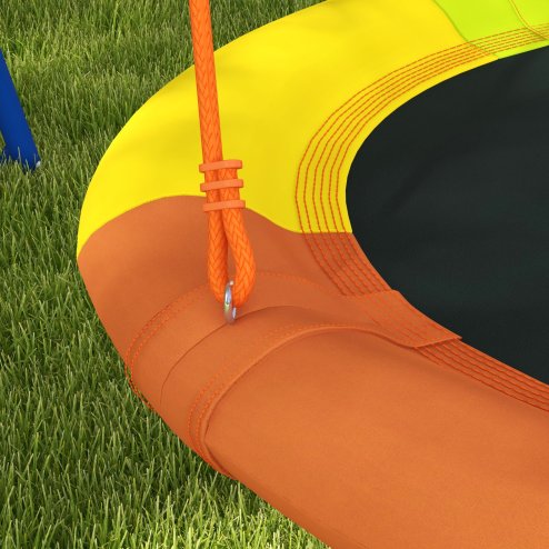 Outsunny Kids Swing Set, Garden Nest Swing with A-Frame Structure,for Outdoor Use - Multicoloured