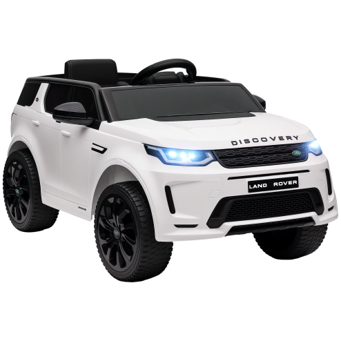 AIYAPLAY Land Rover Discovery Sport Licensed Kids Electric Car, 12V Ride on Car with Remote Control, LED Lights, Music, Horn, for Ages 3-6 Years, White