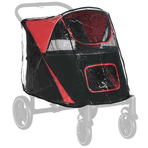 PawHut Dog Stroller Rain Cover, Cover for Dog Pram Stroller, Buggy for Large, Medium Dogs w/ Rear Entry