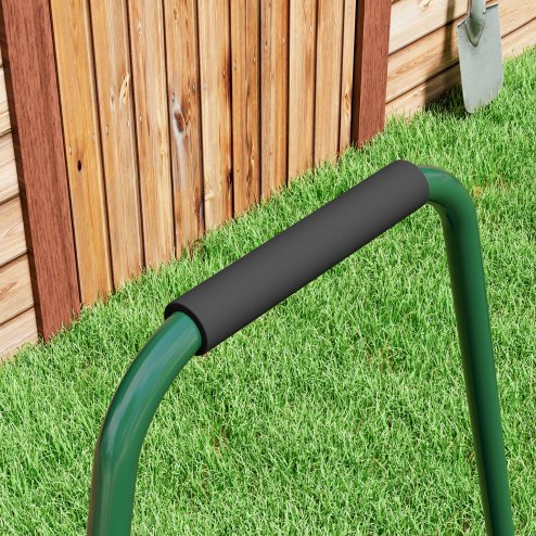 Outsunny 63 L Heavy Duty Water Or Sand Filled 30cm Garden Steel Lawn Roller Drum - Dark Green