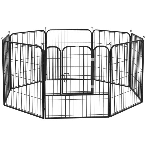 PawHut Dog Pen 8 Panels Puppy Pen Heavy Duty Pet Playpen for Indoor Outdoor for Dogs, Rabbits, Ducks 80cm High