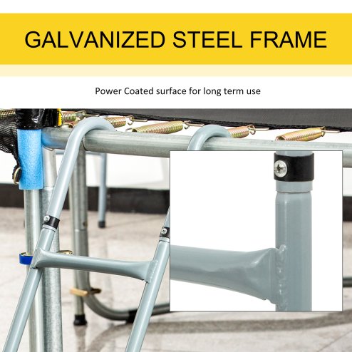 Outsunny Metal Trampoline Ladder 3 Step Outdoor Stepper for 12ft or 14ft Trampoline