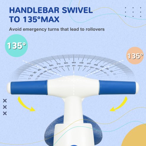 AIYAPLAY Baby Balance Bike, Lightweight First Training Bike, with Anti-Slip Handlebars, Four Wheels, No Pedals, for Ages 18-36 Months - Blue