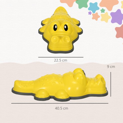 ZONEKIZ Kids Stepping Stones, 6PCs Balance River Stones, Crocodile-Designed Sensory Toy with Anti-Slip Edge, Indoor Outdoor Obstacle Courses, Stackable