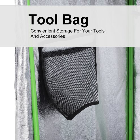 Outsunny Grow Tent Reflective Mylar Hydroponic with Adjustable Vents and Floor Tray for Indoor Plant Growing, 60 x 60 x 140 cm (24.5