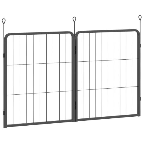 PawHut Dog Pen, 2 Panel Puppy Pen, Portable, Detachable, For Small Dogs, 60cm Tall, Black
