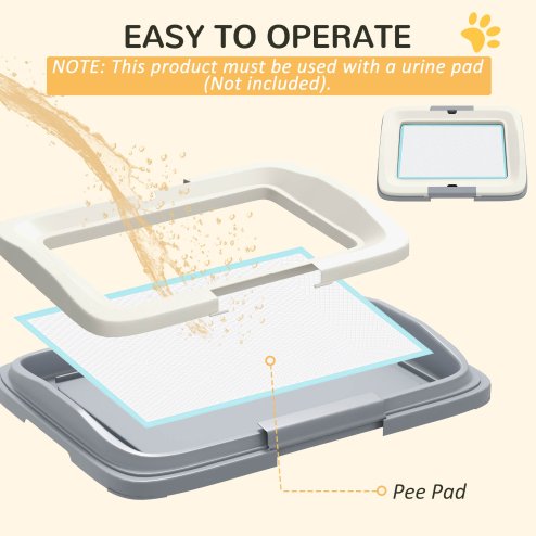 PawHut Dog Toilet Tray, Dog Litter Pee Pad Tray for Training Dogs, Dog Potty Tray Puppy Tray Pad Holder for Indoor, Balcony, Outdoor, 47 x 34 x 6cm