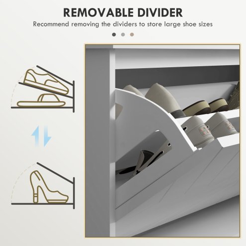 HOMCOM Shoe Bench, Entryway Bench with Flip Drawer, Seating Cushion and Adjustable Shelf for 10 Pairs of Shoes for Hallway, White