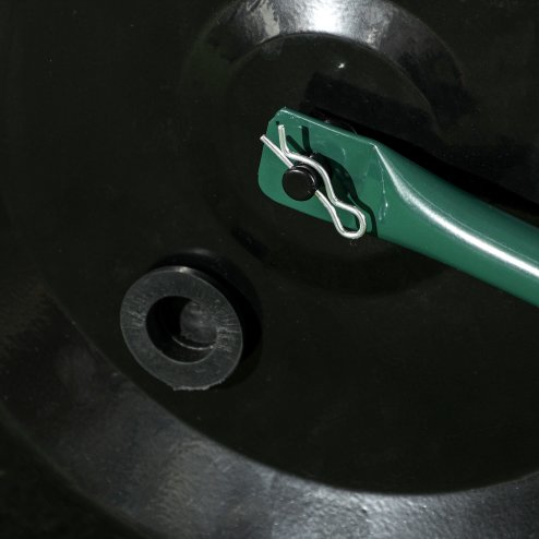 Outsunny 60L 50cm Steel Garden Lawn Roller Push Pull w/ Fillable Cylinder Water Sand Plug Lawn Flatten Seed Sow Rolling Drum w/ Handle