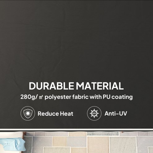 Outsunny 2.5m x 2m Retractable Awning, DIY Garden Awning Canopy, Anti-UV Sun Shade Shelter with Aluminium Frame and Crank Handle, Black