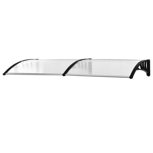 Outsunny Front Door Canopy, Waterproof Outdoor Awning, 75 x 195 cm Rain Shelter for Window, Porch and Front/Back Door, Clear Image