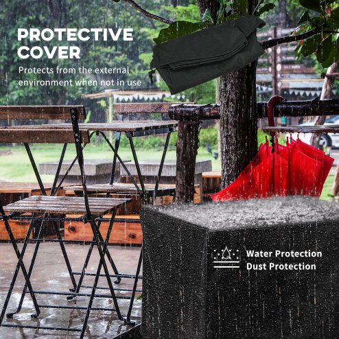 Outsunny Propane Gas Fire Pit Table, 50,000 BTU Smokeless Firepit Outdoor Patio Heater with Waterproof Cover, Glass Beads and Lid, 71 x 71 x 66.5cm, Brown