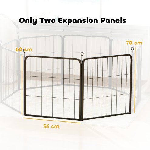 PawHut Dog Pen, 2 Panel Puppy Pen, Portable, Detachable, For Small Dogs, 60cm Tall, Black