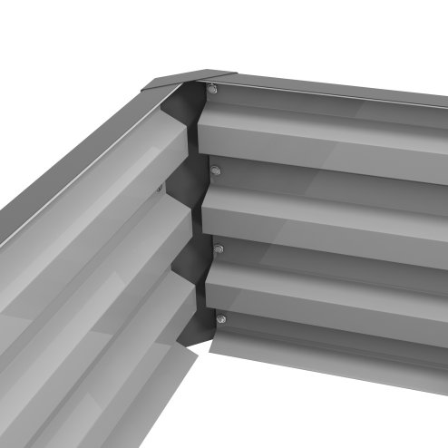 Outsunny 216L Rectangle Raised Garden Bed Box with Weatherized Steel Frame for Vegetables, Flowers and Herbs, 120 x 60 x 30.5cm, Light Grey