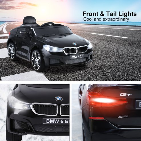 HOMCOM BMW 6GT Licensed Electric Car for Kids, 6V Battery Powered Kids' Electric Ride-on with Remote Control, LED Headlights, Music, for 3-6 Years Old