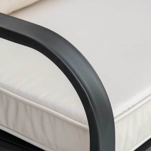 Outsunny 2-Person Outdoor Loveseat Glider Bench Rocking Chair for Patio, Garden, Yard, Porch with Armrest and Cushions, Khaki