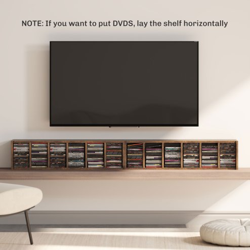 HOMCOM 204 CD Media Display Shelf Unit Set of 2 Blu-Ray Tower Rack w/ Adjustable Shelves Bookcase Storage Organiser, Rustic Brown