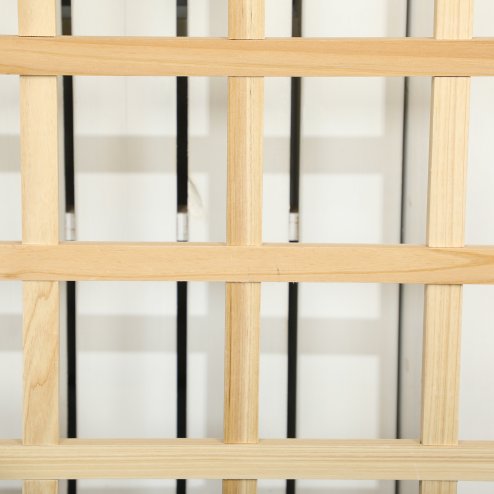 Outsunny Wooden Planters with Trellis for Vine Climbing, Raised Beds for Garden Patio, Outdoor Planter Box for Vegetables, Flowers, Herbs, Distressed Natural Tone