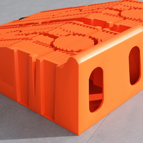 DURHAND 2 Pieces Car Ramps Heavy Duty 5 Ton Motorhome Levelling Ramps, Plastic Garage Workshop Car Lift, Portable Automotive Vehicle Campervan Car Ramp, Orange