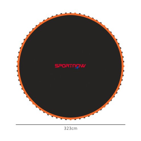 SPORTNOW Trampoline Replacement Mat with Eight Rows of Stitching, Spring Pull Tool, 72 V-Hooks, for 12ft Trampoline, Using 14cm Springs, Trampoline Jumping Mat, Orange