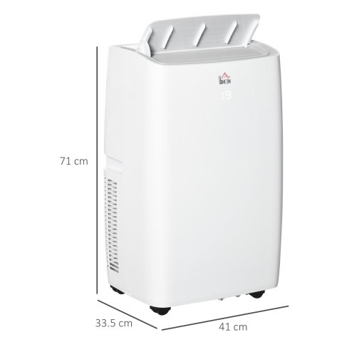 HOMCOM 12000 BTU Air Conditioning Unit, 3-in-1 Portable Air Conditioner, Dehumidifier, Cooling Fan with 3 Speeds, Remote Control, LED Display, 24H Timer, Window Venting Kit, Children Lock, 35m²