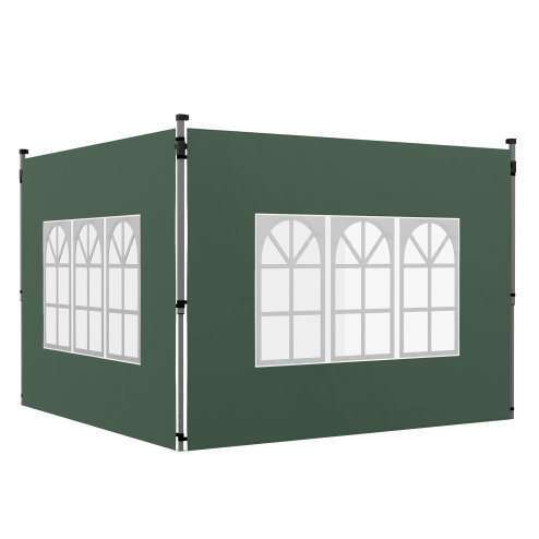 Outsunny Gazebo Side Panels with Window for 3x3(m) or 3x4m Pop Up Gazebo, 2 Pack Sides Replacement, Green