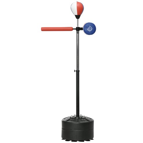 SPORTNOW Free Standing Speed Bag, Height Adjustable Boxing Punching Bag with Stand, Reflex Bar, Punching Pad and Suction Cup Base for Adults & Teenagers, Multicoloured