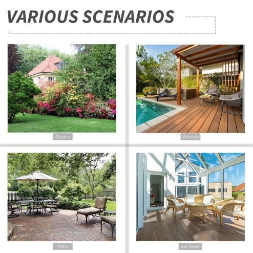 Outsunny Folding Garden Chairs Set of 4, PE Rattan Garden Dining Chairs with Armrests, High Back and Steel Frame, Weather Resistant Outdoor Dining Furniture for Patio, Balcony, Brown