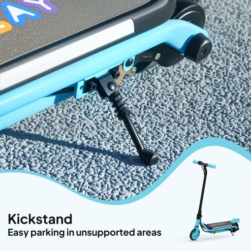 AIYAPLAY Electric Scooter for Kids Ages 6-14, with Dual Brakes, Flash Wheel and Colourful Light, Kids Electric Scooter E Scooter, Up to 12 KM/H & 10 KM, Blue