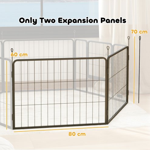 PawHut 2 Piece Dog Pen Expansion Pack for 60cm High Pet Playpen with 3 Connecting Stakes, Puppy Pen for Small Dogs