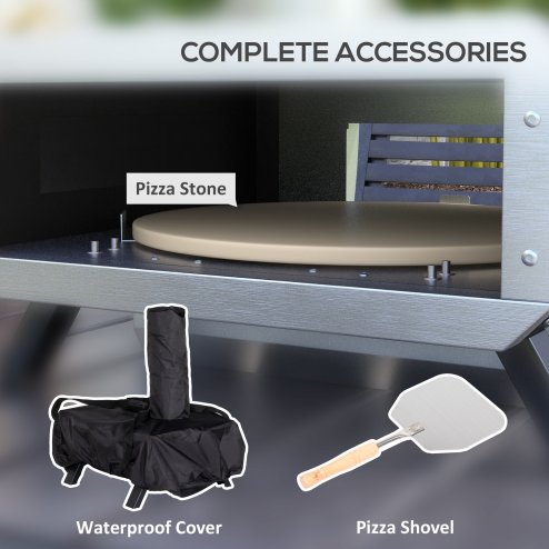 Outsunny Portable Wood Pellet Pizza Oven with 12