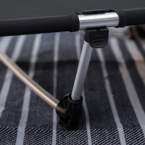 Outsunny Lightweight Camping Bed, Aluminium Portable Camp Cot Sleeping Bed w/ Strong Support 150kg and Carry Bag for Outdoor Overnighter Camping, Hiking, Travel, RV, Black