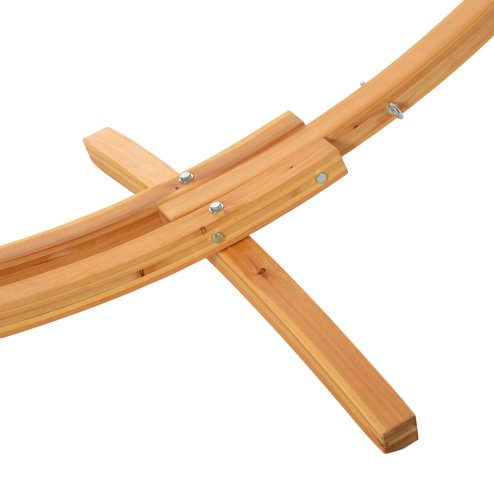 Outsunny 3(m) Wooden Hammock Stand, 1 Person Hammock Frame with Chain and Safety Buckles, Pine Wood Arc Stand for Garden, Patio, Outdoor and Indoor, Natural