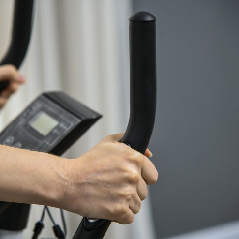 SPORTNOW Exercise Bike, Quiet Stationary Bike with 8-Level Magnetic Resistance, Heart-Rate Sensor, Adjustable Seat, Wheels and LCD Monitor, for Home Gym Workout, White