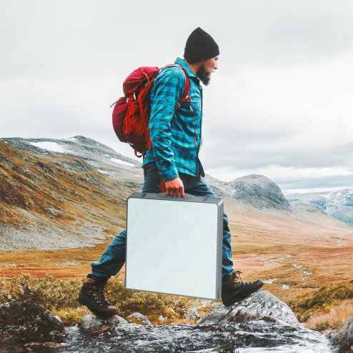 Outsunny 4FT Garden Outdoor Camping Table Portable Folding Picnic Table Aluminium Frame with Adjustable Height 120L x 60W x 70H (cm)