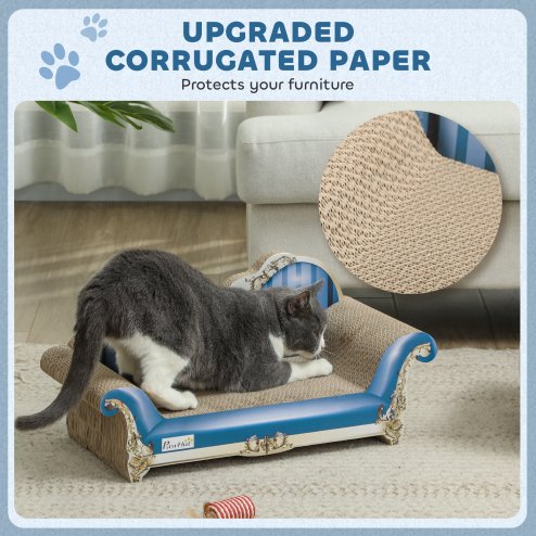 PawHut Cat Scratcher, 2-in-1 Cat Scratching Board with Catnip, Cardboard Lounge for Indoor Cats