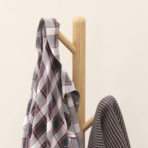 HOMCOM Coat Rack, Freestanding Coat Stand with 8 Hooks and Wooden Frame for Clothes, Bags, Hat Stand for Entryway, Hallway, Bedroom, Living Room