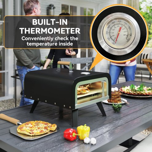 Outsunny Outdoor Tabletop Gas Pizza Oven with 12