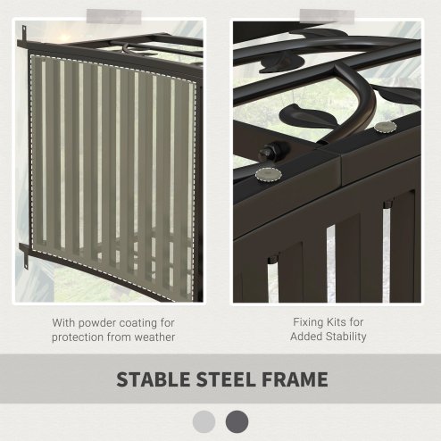 Outsunny 1.2M Metal Garden Bridge with Safety Railings, Arc Footbridge with Vine Pattern, Classic Retro Small Decorative Pond Bridge for Creeks Streams Borders, Black