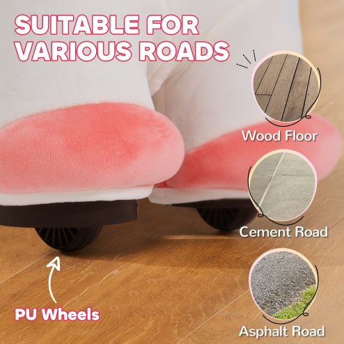 AIYAPLAY 6V Electric Ride on Unicorn, Battery Powered Kids Ride on Animal Toy with Music, Forward Control, for Ages 18-36 Months, White