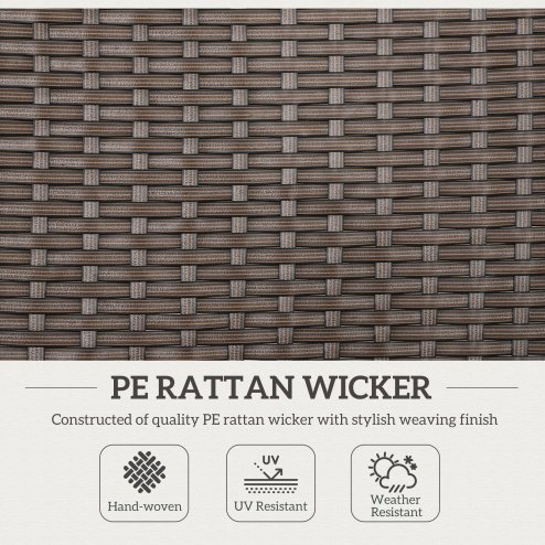 Outsunny 2 Pieces Outdoor Folding Dining Chair, PE Rattan Chair with Armrests, High Backrest, for Garden, Camping, Balcony, Porch, Brown