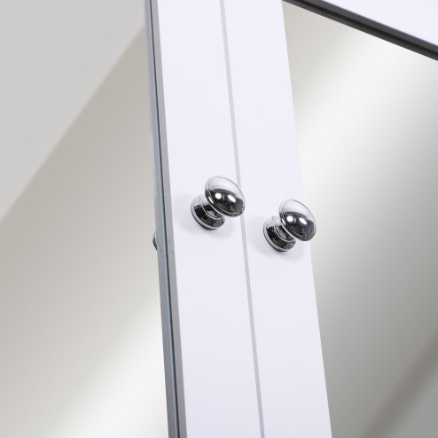 kleankin Wall-mounted Bathroom Cabinet Mirror Door Organiser Storage Shelves Living Room White