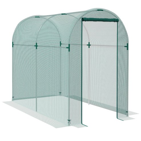 Outsunny Fruit Cage Bird Netting, Heavy Duty Fruit and Vegetable Protection Tent with Zipped Door, Anti Bird, Insects, Small Animals, 1.2 x 2.4 x 1.9m, Green