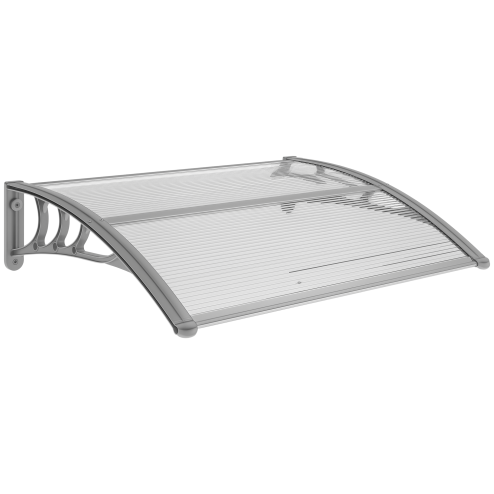 Outsunny Door Canopy Awning Outdoor Window Rain Shelter Cover for Front/Back Door Porch Clear 100 x 75cm Image