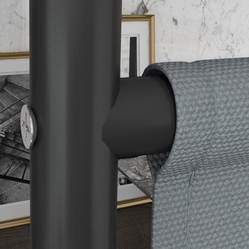 Outsunny Decorative Garden Partition Screen with Lockable Wheels, 6FT Portable Privacy Screen, Single Freestanding Metal Room Divider Panel for Garden Hot Tub Deck Pool, Dark Grey