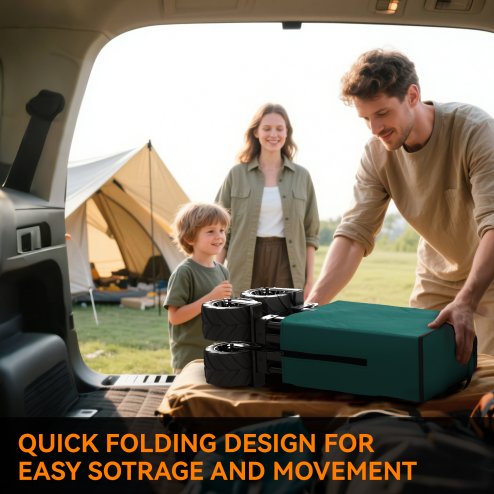 Outsunny 140L Festival Trolley on Wheels, Folding Camping Trolley Cart with Telescopic Handle, Big Wheels for Outdoor Garden Beach Fishing, Green