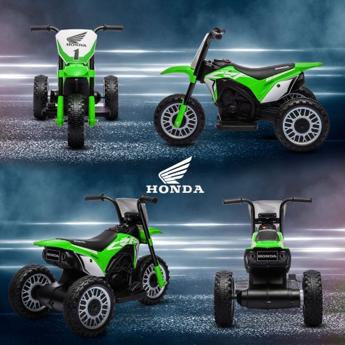 HOMCOM Honda Licensed 6V Kids Electric Motorbike, Three Wheel Ride On Motorcycle Car with Horn, Sound, for Ages 18-36 Months - Green