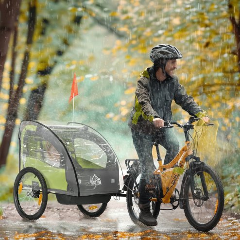 HOMCOM Baby Bike Trailer Cover, Waterproof Bicycle Trailer Storage Cover, Anti Dust Rain Snow, Cold Wind, 76 x 61 x 61 cm