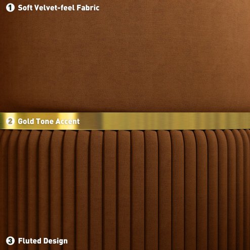 HOMCOM Round Storage Stool, Velvet-feel Fabric Upholstered Vanity Stool with Removable Top, Padded Seat and Hidden Space for Living Room, Bedroom